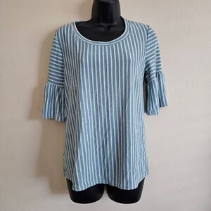 W5 Striped Short Sleeved Top